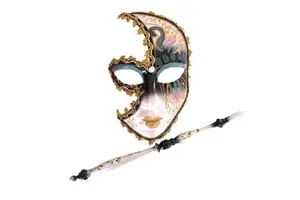 Party Masks Venetian Italian Christmas Masquerade Ball Holding Carnival Hand Stick Masquerade European and American Girl