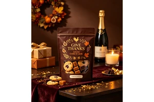 High Quality Customized Thanksgiving Themed Packaging Bag with Window Design Laminated with Zipper Stand up Sealing Bag