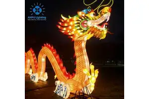 Anpu Lighting Giant Traditional Chinese Dragon Lantern Motif LED Light Outdoor Waterproof New Year's Day Festival & Event Decor