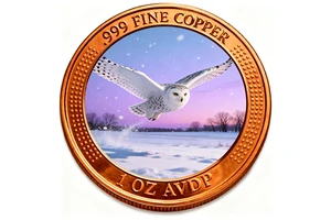Direct OEM 1 Oz 999 Fine Copper Commemorative Round Animal Theme Fox Raised Relief Outer Circle UV Printed Center