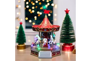 Christmas Carousel and Figurines Music Box Christmas Products Moving Crafts Gifts Christmas Decoration for Home Decor