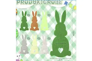 Cute Felt Easter Bunny Disposable Flatware Set Includes Rack for Birthday New Year Halloween Party Decorations