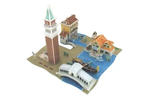 Adults and Kids 3D Puzzle DIY Game Kit of Venice Italy Featuring Town Wharf and Folk House Paper Model