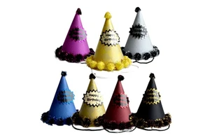 Children's Adult Holiday Party Supplies - Men's and Women's Glitter Powder - Birthday Decoration Hats Topper Cake
