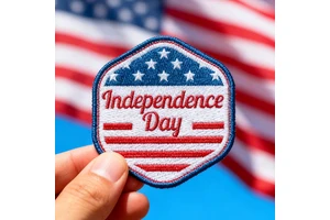 EYD Custom logo Wholesale Designer Independence Day Clothing Luxury Small 3d American Flag Embroidery Iron on Patches for Hats