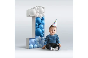 3D Digital KT Board Large Mosaic Number Marquee Balloon Box Frame Children's Birthday Party Decoration Anniversary Celebration