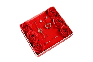 Valentine's Day Mother's Day Women's Day Light Luxury Business Gift Set Necklace Earrings Ring Bracelet Mom