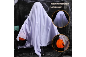 Halloween Props: Electric Sensor White Ghost Lantern, Pumpkin Lantern, Shopping Mall, Bar, Haunted House, Large-scale Decoration