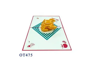 Wholesale 3D Pop 'Thanksgiving Turkey' Laser Cut Handmade Offset Printing Paper Greeting Card 'Thank You' Style Viet-craft