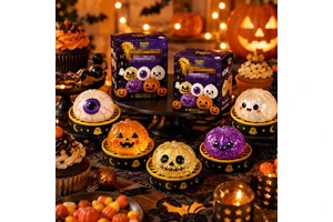 New Halloween Glitter Pumpkin Ghost Dumpling Squishy Squeeze Toy Mystery Blind Box Stress Relief Fidget Toy Kids Party Gift