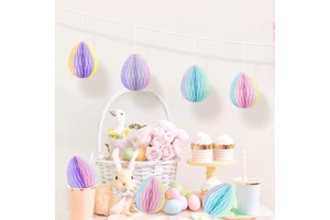 Rainbowbear Easter Egg Decoration 120gsm Paper Honeycomb Ornament For Home Decor Luxury Customizable Color & Size