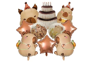 New Arrive Matte Aluminum Foil Balloon Capybara Balloon Children's Birthday Happy Party Layout Toy Supplies
