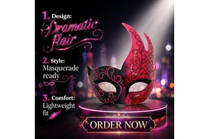 Venetian Carnival Masquerade Masks-Plastic Full Face Outdoor Party Masks for Halloween April Fool's Day Graduation-Adult