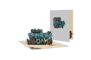 Happy Fathers Day Card Unique 3D pop up Greeting Card Gift Mechanical Gears Design for Dad, Husband, Grandpa with Envelope