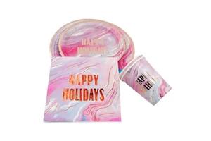 GOODS+ GP Round Adult Cute Artwork Corrugated Cardboard Paper Material Party Supplies Set