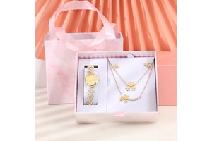 2025 Christmas 3-in-1 Promotional Set Valentine's Day Mother's Day & Father's Day Gift for Women Watch Necklace Earrings
