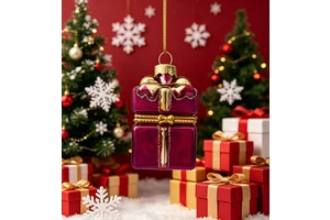 Creative Christmas Glass Gift Box Ornaments, Festive Tree Decorations, Gifts and Souvenirs