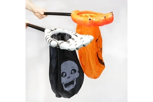 Halloween Party Favor Set for Kids Spooky Pumpkin Skull & Oversized Palm-Shaped Candy Bags
