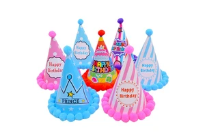 Push Ball Adult Children Kids Baby Girls Boys Happy Birthday Paper Hat Party Dress up Decoration Supplies