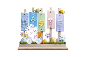 New Creative Wooden Easter Rabbit Ornaments Table Wooden Crafts Home Desktop Decoration Easter Gift