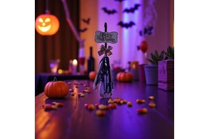 Halloween Party Supplies Table Decorations Mini Witch's Broom with Tassels Plastic Wizard Accessory Party Novelties