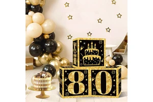 Happy Birthday Decorations Boxes Colorful Year Old Birthday Balloons Boxes Party Supplies Age Birthday Theme Cardboard Box