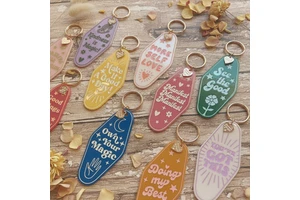 Positive Affirmation Optimism Keychains Gift Kindness Is Magic Good Things Own Your Magic Self Love Custom Hotel Motel Keychain