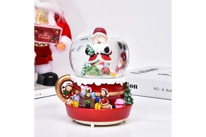 Resin Santa Claus Rocking Horse European Style Eco-friendly Festive Desktop Ornaments for Home Christmas Gifts Holiday Party