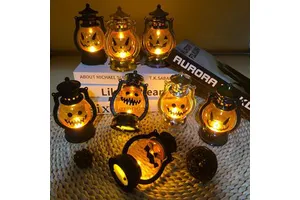 Hot Sale Halloween Children's Portable Pumpkin Lantern Bar Decoration Lantern Horror Atmosphere Arrangement Props Decoration