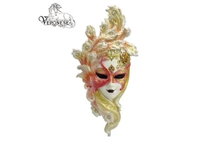 VERONESE DESIGN Carnival Masks Series Hand-painted Venetian Peacock Resin Sculpture Wall Plaque for Home Decoration Art
