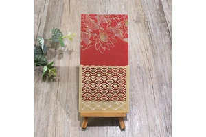 Chinese Style Koi Lotus Flower New Year Red Packet Custom Logo Website Water Wave Pattern Lucky Red Pocket