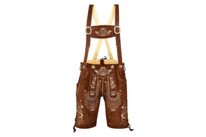 Premium Men Lederhosen Shorts Solid Casual Eco-Friendly Button Closure for Oktoberfest Events Classic German Costume Rustic