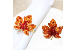 Wholesale of the new Thanksgiving napkin with maple leaf ring and alloy from source