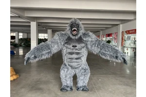 2/2.6/3m Gray Gorilla Inflatable Mascot Costume Adult Full Body Walking Mascot Blow up Dress KingKong Cosplay Outfit