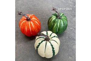 Autumn & Halloween Set Lifelike Foam Mini Pumpkins Ornaments for Thanksgiving & Halloween Props-Teen
