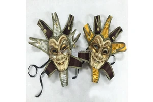 Full Face Venetian Jester Masquerade Decorative Wall Mask Mardi Gras