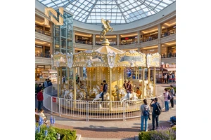 Nova Rides White Gold 36 Seats Train Carousel For Kids Carnival Luxury Amusement Park Carousel Horses For Children