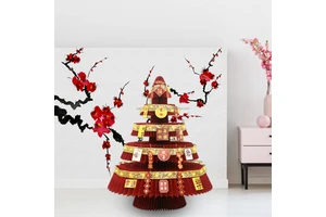 Custom 2023 New Year Design Thick Paper Diy Honeycomb Christmas Tree Chinese Home Party Decorations Supplies Home Decor