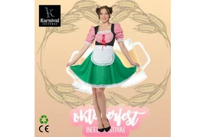 ODM Wholesale Bavarian Hostess Traditional German Dress Choker Costume TV Movie Digital Printing for Halloween Party Carnival