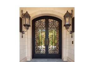 DERCHI Professionally Customized Beautiful Wrought Iron Entry Door