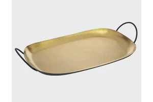 Gold Metal Art Deco Turkish Coffee Tea Serving Tray Decorative Table Decor for Wedding