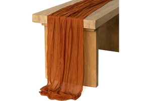 Cheesecloth Table Runner Fall Thanksgiving Boho Rustic Gauze 120 Inch 10FT Wedding Party Birthday Home Holiday Decorations