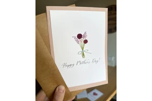 Handmade Mother's Day Greeting Card with Floral Bouquet Premium Handmade Card with Kraft Envelope Special Occasion Gifts 2026