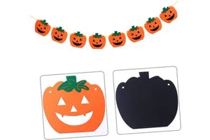 Orange Halloween Pumpkin Felt Banner Party Decoration for Festive Halloween Events