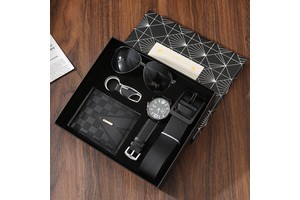 Gift Set for Men Wallet Belt Quartz Watch Sunglasses Perfect Gift for Father's Day or Valentine's Day Gift Boyfriend BXY