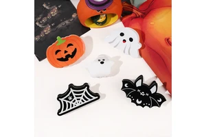 Wholesale Creative Halloween Hair Claws Horror Ghosts Pumpkin Bat Shape Acrylic Hair Claws Ready to Ship Hair Accessories