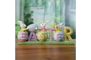 New Design Funny Animal Models Easter Egg Resin Rabbit Figurines for Children's Room Decoration
