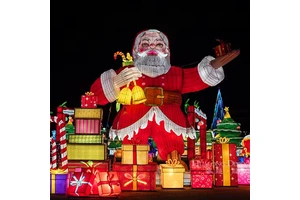 Chinese Silk Lantern With LED Lights New Year Halloween Christmas Festival Waterproof Lanterns