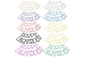 Gold and Silver Glitter Paper Happy Birthday Letter Hollow Foil Banner Flag for Adult and Baby Birthday Party Decorations