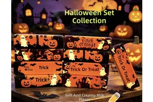 Wholesale Colorful Butter Stick Squeeze Toy Stress Relief Soft Squishy Flowing Sand Butter Stick Halloween Set Promotional